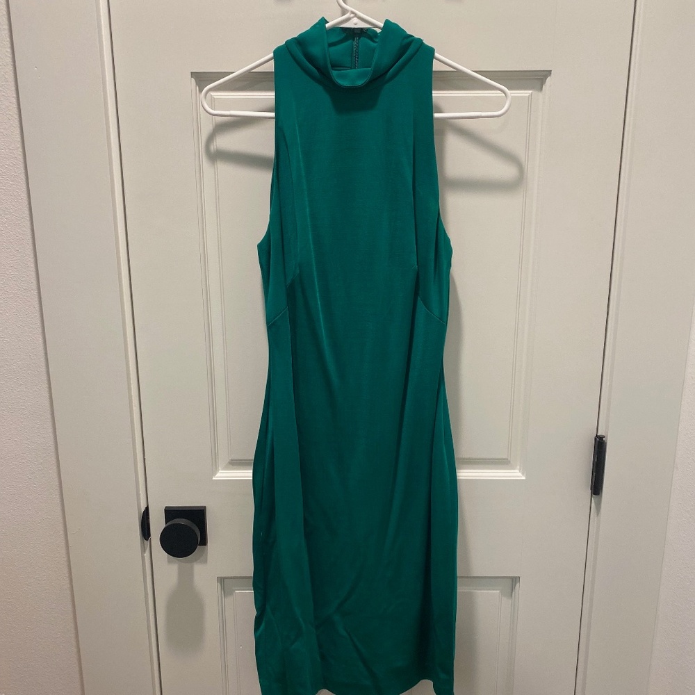 Ralph Lauren Green Mock Neck fitted mini dress - Size 4